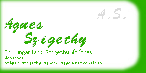 agnes szigethy business card